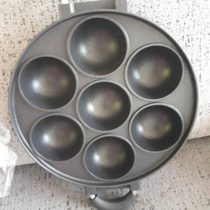 7 Hole Cooking Cake Pan Cast Iron Omelette Pan Non-Stick Cooking Pot Breakfast Egg Cooker Cake Mold Kitchen Cookware Kitchenware - My Store