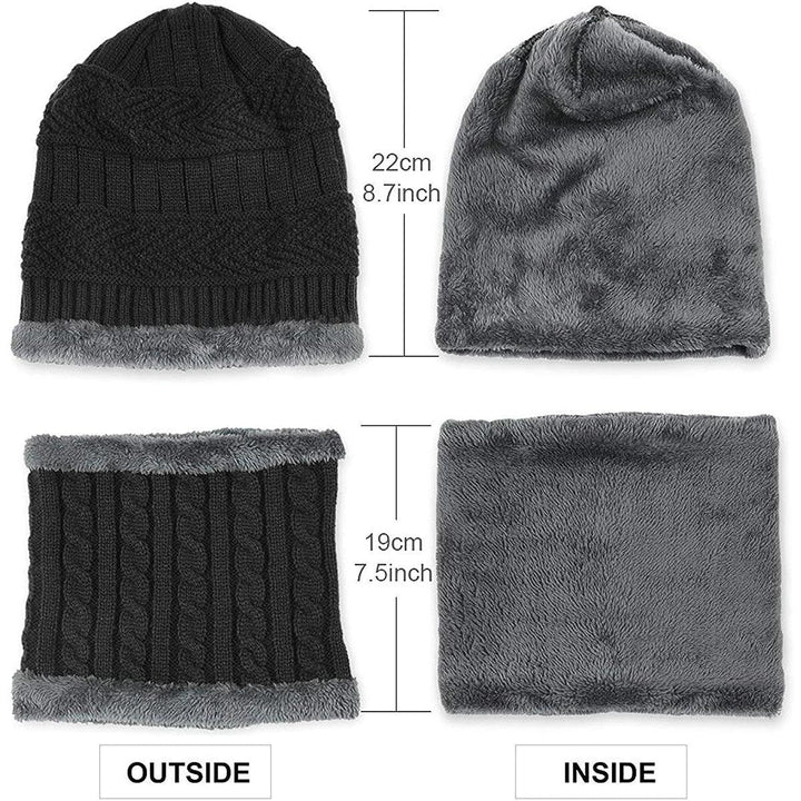 5-14 Years Kids Warm Knitted Hat Scarf Set Children Autumn Winter Hat Soft Knitted Cap Bonnet Infant Kids Hat For Boys Girls - My Store