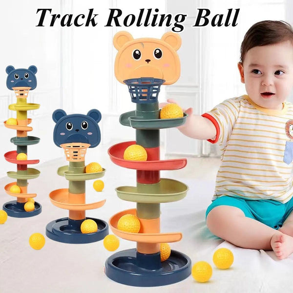 Different Layers Baby Track Rolling Ball Toy Early Educational Puzzle Toy for Children Montessori Sliding Track Tower Kids Gift - My Store