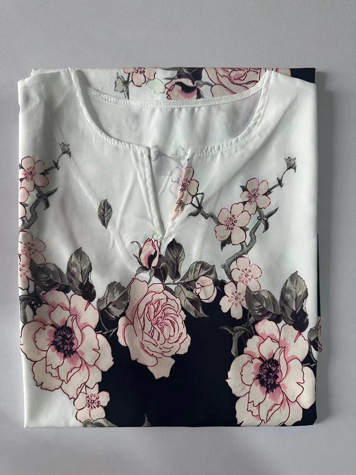 2024 European and American Cross Border Women's New Dress V-neck Sleeveless Sexy Printed Large Hem Foreign Trade Dress - My Store