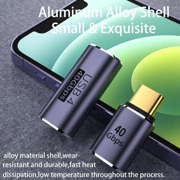USB 4.0 PD 100W 8K 60Hz Charger Connector for Macbook 40Gbps High Speed USB C OTG U-Shape Straight Angle Male to Female Adapter - My Store