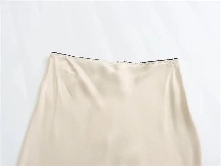 ASDS Black Satin Skirt Woman Bow Elegant Long Skirts For Women 2024 Summer High Waist Midi Skirt Fashion New In Women's Skirts - My Store