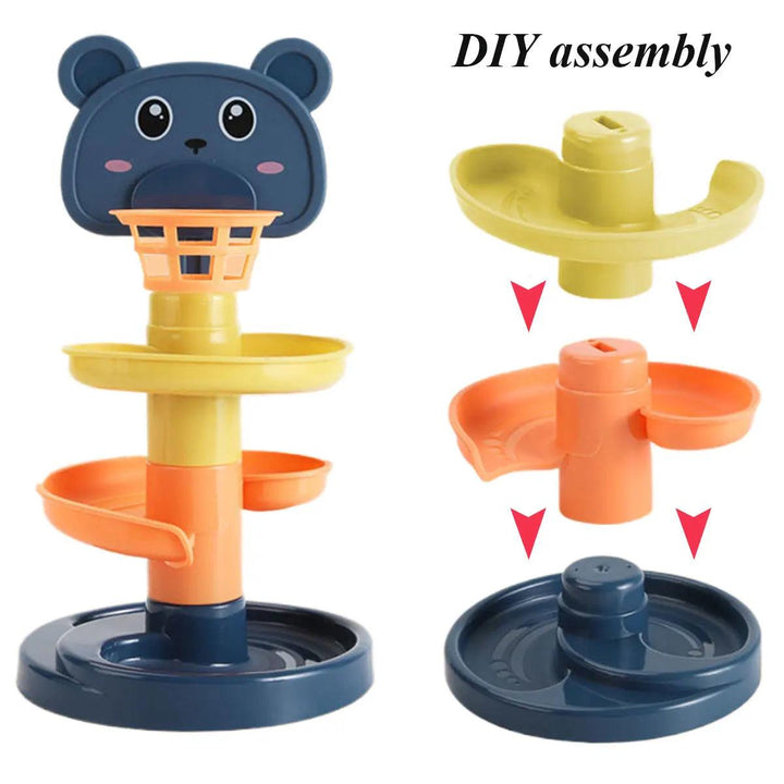 Different Layers Baby Track Rolling Ball Toy Early Educational Puzzle Toy for Children Montessori Sliding Track Tower Kids Gift - My Store