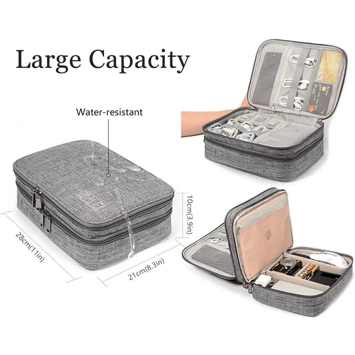 Travel Electronics Organizer Travel Cord Organizer Case Tech Storage Bag Extra Large 3Layers Universal Carry Cable Bag for Phone - My Store