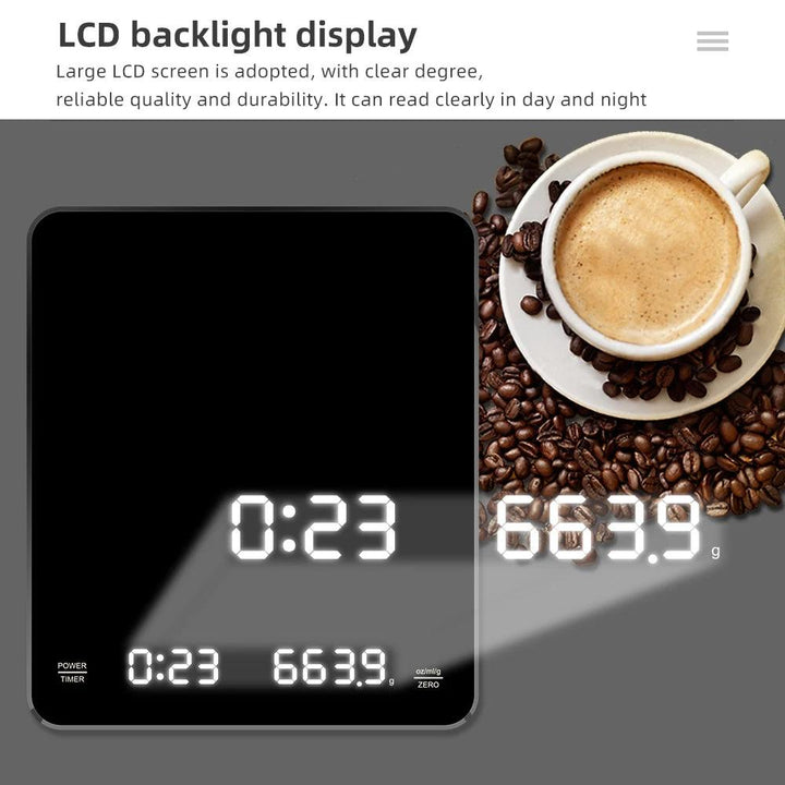 Electronic Timing Coffee Scale 3kg 0.1g Smart Drip Coffee Scales Type-C Charging Coffee Weight with Timer Kitchen Weighing Tools - My Store