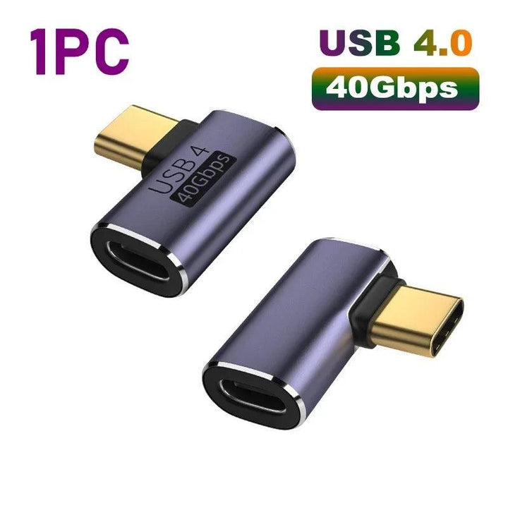 USB 4.0 PD 100W 8K 60Hz Charger Connector for Macbook 40Gbps High Speed USB C OTG U-Shape Straight Angle Male to Female Adapter - My Store