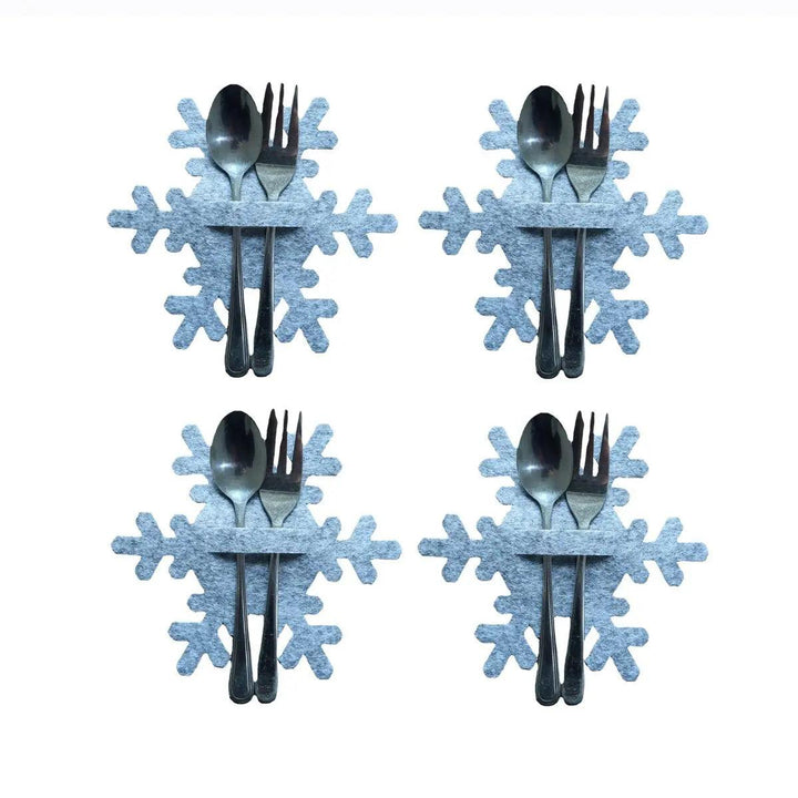 4PCS 44 Styles Christmas Knife and Fork Holder Elk Xmas Tree Pocket Cutlery Bag Non-woven fabric Cookware Organizer Table Decor - My Store