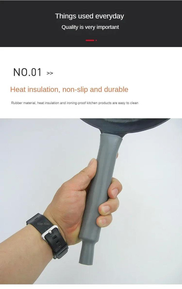 Anti-scalding Pot Handle Heat Resistant Cover New Frying Pan Protector Hot Handle Holder Sleeve Rubber Pan Handle Sleeve - My Store