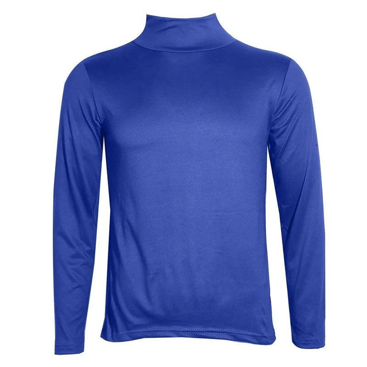 Autumn Winter Men's High Neck T-shirt Slim Fit Fashion High Elastic Long Sleeve Casual Breathable Apparel Pullover Thermal Tops - My Store