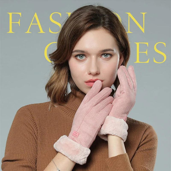 New Fashion Gloves Autumn Winter Cute Furry Warm Mitts Full Finger Mittens Women Outdoor Sport Female Gloves Screen - My Store