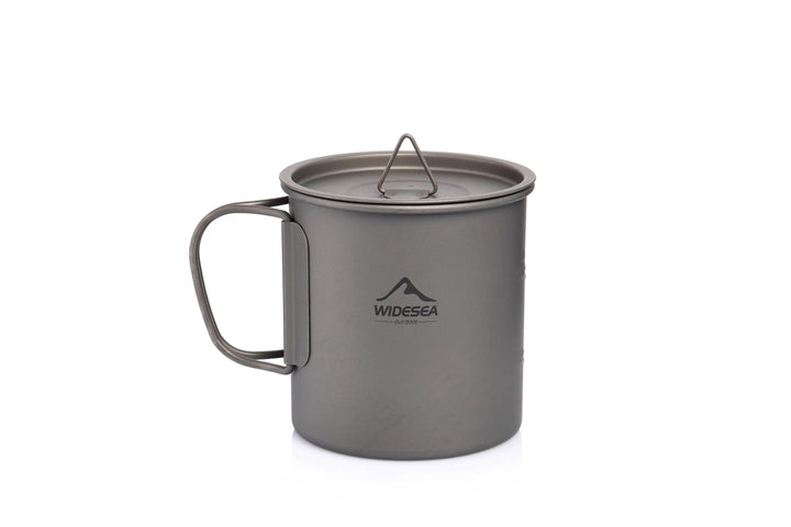 Widesea Camping Mug Titanium Cup Tourist Tableware Picnic Utensils Outdoor Kitchen Equipment Travel Cooking Set Cookware Hiking - My Store