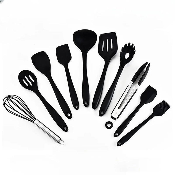 10 PCS Silicone Cookware Set Kitchen Cooking Tools Baking Tools Tableware Silicone Shovel Spoon Scraper Kitchen Accessories - My Store