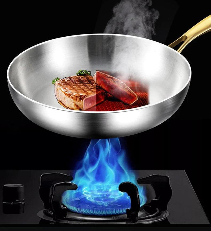316 Stainless Steel Frying Pan Wok Pan Nonstick Cooking Fried Steak Gas Stove Pot Induction General Saucepan Kitchen Cookware - My Store