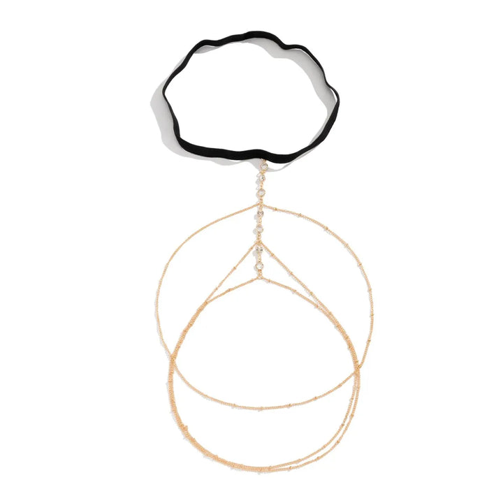 Boho Elastic Band Crystal Leg Thigh Chain for Women Summer Beach Sexy Tassel Multilayer Adjustable Body Jewelry Dress Decorate - My Store